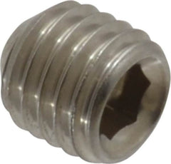 Value Collection - 1/4-28 UNF, 1/4" OAL, Cup Point Set Screw - Grade 18-8 Stainless Steel, 1/8" Key - Benchmark Tooling