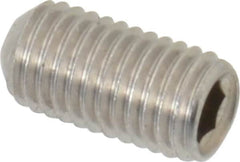 Value Collection - 1/4-28 UNF, 1/2" OAL, Cup Point Set Screw - Grade 18-8 Stainless Steel, 1/8" Key - Benchmark Tooling