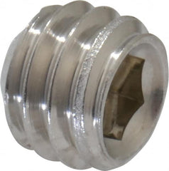 Value Collection - 5/16-18 UNC, 1/4" OAL, Cup Point Set Screw - Grade 18-8 Stainless Steel, 3/32" Key - Benchmark Tooling
