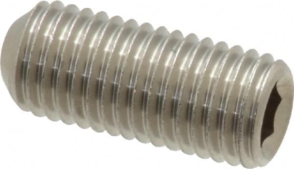 Value Collection - 5/16-24 UNF, 3/4" OAL, Cup Point Set Screw - Grade 18-8 Stainless Steel, 5/32" Key - Benchmark Tooling