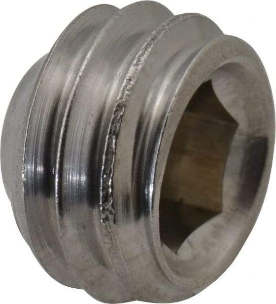 Value Collection - 3/8-16 UNC, 1/4" OAL, Cup Point Set Screw - Grade 18-8 Stainless Steel, 3/16" Key - Benchmark Tooling