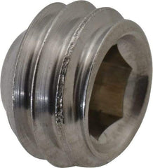 Value Collection - 3/8-16 UNC, 1/4" OAL, Cup Point Set Screw - Grade 18-8 Stainless Steel, 3/16" Key - Benchmark Tooling