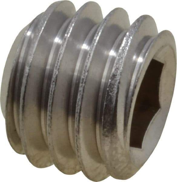 Value Collection - 3/8-16 UNC, 5/16" OAL, Cup Point Set Screw - Grade 18-8 Stainless Steel, 3/16" Key - Benchmark Tooling