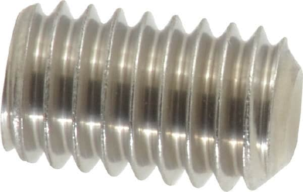 Value Collection - 3/8-16 UNC, 5/8" OAL, Cup Point Set Screw - Grade 18-8 Stainless Steel, 3/16" Key - Benchmark Tooling