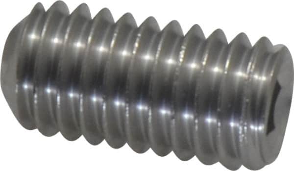 Value Collection - 3/8-16 UNC, 3/4" OAL, Cup Point Set Screw - Grade 18-8 Stainless Steel, 3/16" Key - Benchmark Tooling