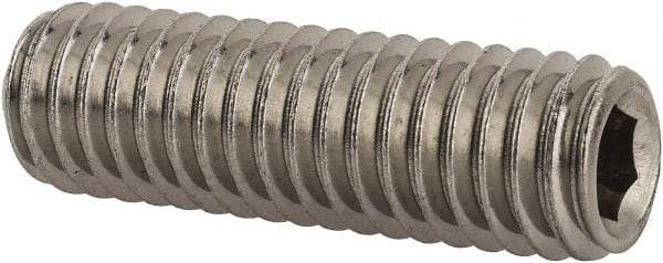 Value Collection - 3/8-16 UNC, 1-1/4" OAL, Cup Point Set Screw - Grade 18-8 Stainless Steel, 3/16" Key - Benchmark Tooling