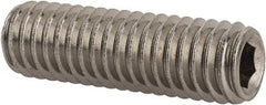 Value Collection - 3/8-16 UNC, 1-1/4" OAL, Cup Point Set Screw - Grade 18-8 Stainless Steel, 3/16" Key - Benchmark Tooling