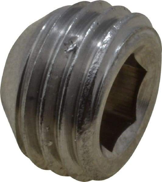 Value Collection - 3/8-24 UNF, 1/4" OAL, Cup Point Set Screw - Grade 18-8 Stainless Steel, 3/16" Key - Benchmark Tooling