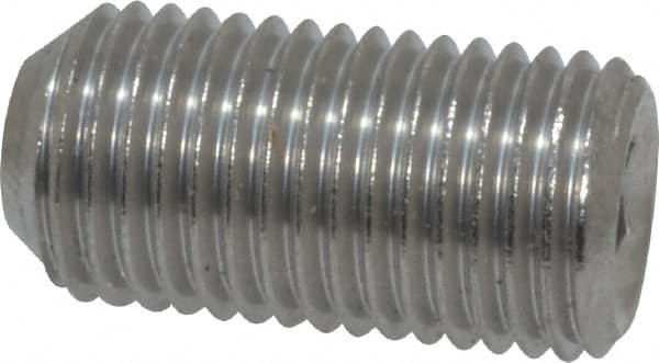 Value Collection - 3/8-24 UNF, 3/4" OAL, Cup Point Set Screw - Grade 18-8 Stainless Steel, 3/16" Key - Benchmark Tooling