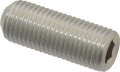 Value Collection - 3/8-24 UNF, 1" OAL, Cup Point Set Screw - Grade 18-8 Stainless Steel, 3/16" Key - Benchmark Tooling