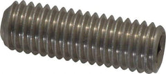 Value Collection - 1/2-13 UNC, 1-1/2" OAL, Cup Point Set Screw - Grade 18-8 Stainless Steel, 1/4" Key - Benchmark Tooling