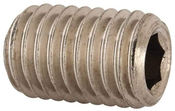 Value Collection - 5/8-11 UNC, 1" OAL, Cup Point Set Screw - Grade 18-8 Stainless Steel, 5/16" Key - Benchmark Tooling