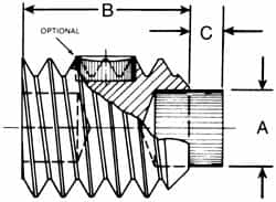 Made in USA - M6, 12mm Length of Thread, Soft Tip Point Set Screw - Grade 8 Alloy Steel - Benchmark Tooling