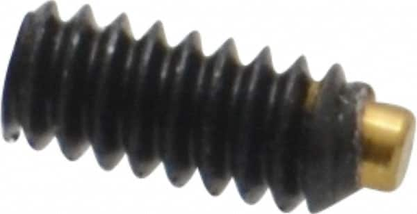 Made in USA - #4-40 UNC, 1/4" Length of Thread, Soft Tip Point Set Screw - Grade 8 Alloy Steel - Benchmark Tooling