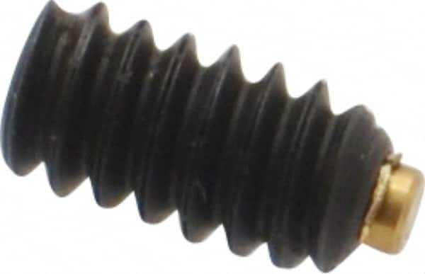 Made in USA - #6-32 UNC, 1/4" Length of Thread, Soft Tip Point Set Screw - Grade 8 Alloy Steel - Benchmark Tooling