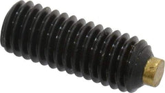 Made in USA - #10-32 UNF, 1/2" Length of Thread, Soft Tip Point Set Screw - Grade 8 Alloy Steel - Benchmark Tooling