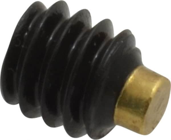 Made in USA - 1/4-20 UNC, 1/4" Length of Thread, Soft Tip Point Set Screw - Grade 8 Alloy Steel - Benchmark Tooling