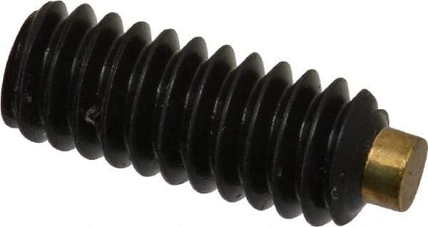 Made in USA - 1/4-20 UNC, 5/8" Length of Thread, Soft Tip Point Set Screw - Grade 8 Alloy Steel - Benchmark Tooling