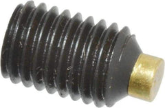 Made in USA - 1/4-28 UNF, 3/8" Length of Thread, Soft Tip Point Set Screw - Grade 8 Alloy Steel - Benchmark Tooling
