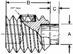 Made in USA - 3/8-16 UNC, 3/4" Length of Thread, Soft Tip Point Set Screw - Grade 18-8 Stainless Steel - Benchmark Tooling