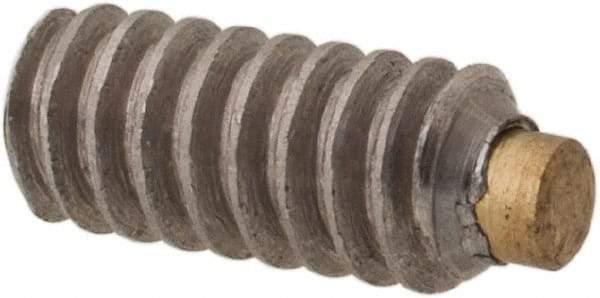 Made in USA - #4-40 UNC, 1/4" Length of Thread, Soft Tip Point Set Screw - Grade 18-8 Stainless Steel - Benchmark Tooling