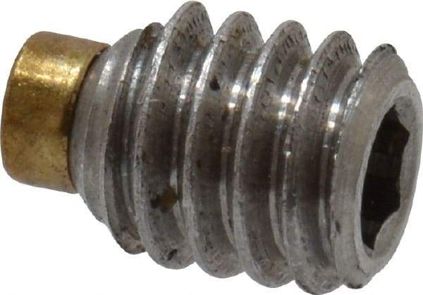 Made in USA - #8-32 UNC, 3/16" Length of Thread, Soft Tip Point Set Screw - Grade 18-8 Stainless Steel - Benchmark Tooling