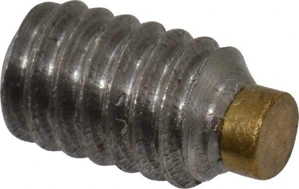 Made in USA - #8-32 UNC, 1/4" Length of Thread, Soft Tip Point Set Screw - Grade 18-8 Stainless Steel - Benchmark Tooling