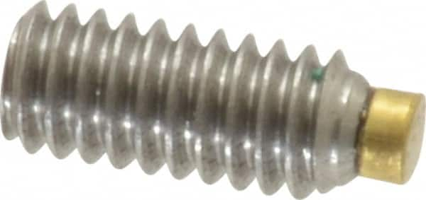 Made in USA - #8-32 UNC, 3/8" Length of Thread, Soft Tip Point Set Screw - Grade 18-8 Stainless Steel - Benchmark Tooling