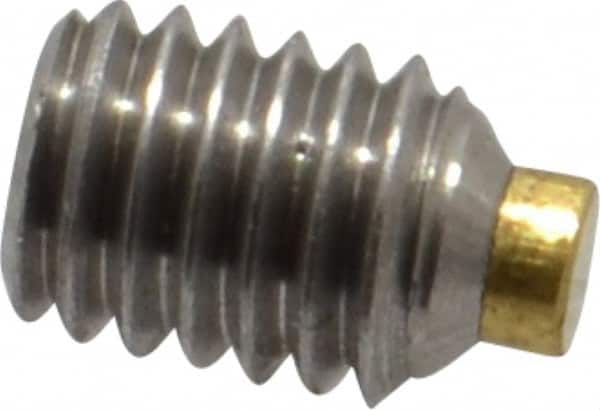 Made in USA - #10-32 UNF, 1/4" Length of Thread, Soft Tip Point Set Screw - Grade 18-8 Stainless Steel - Benchmark Tooling