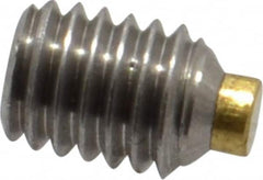 Made in USA - #10-32 UNF, 1/4" Length of Thread, Soft Tip Point Set Screw - Grade 18-8 Stainless Steel - Benchmark Tooling