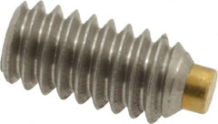 Made in USA - 1/4-20 UNC, 1/2" Length of Thread, Soft Tip Point Set Screw - Grade 18-8 Stainless Steel - Benchmark Tooling