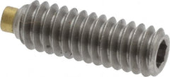 Made in USA - 1/4-20 UNC, 3/4" Length of Thread, Soft Tip Point Set Screw - Grade 18-8 Stainless Steel - Benchmark Tooling