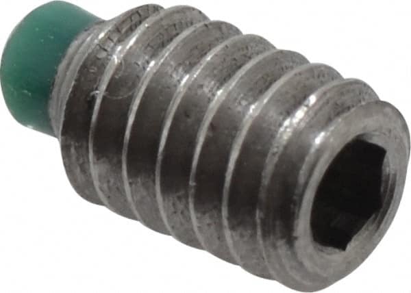 Made in USA - #8-32 UNC, 1/4" Length of Thread, Soft Tip Point Set Screw - Grade 18-8 Stainless Steel - Benchmark Tooling