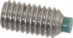 Made in USA - #10-32 UNF, 3/8" Length of Thread, Soft Tip Point Set Screw - Grade 18-8 Stainless Steel - Benchmark Tooling