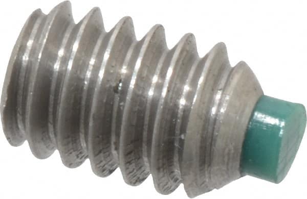 Made in USA - 1/4-20 UNC, 3/8" Length of Thread, Soft Tip Point Set Screw - Grade 18-8 Stainless Steel - Benchmark Tooling