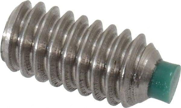 Made in USA - 1/4-20 UNC, 1/2" Length of Thread, Soft Tip Point Set Screw - Grade 18-8 Stainless Steel - Benchmark Tooling