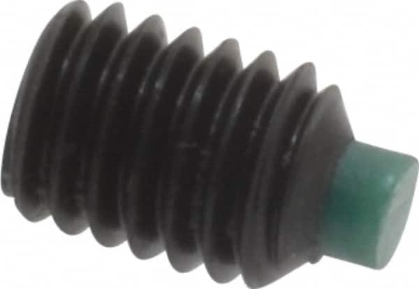 Made in USA - #10-32 UNF, 1/4" Length of Thread, Soft Tip Point Set Screw - Grade 8 Alloy Steel - Benchmark Tooling