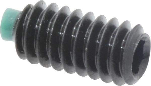 Made in USA - 1/4-20 UNC, 1/2" Length of Thread, Soft Tip Point Set Screw - Grade 8 Alloy Steel - Benchmark Tooling