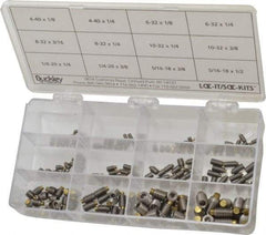 Made in USA - 210 Piece, #4-40 to 5/16-18, Stainless Steel Set Screw Assortment - Hex Head, Hex Socket Drive, 1/8 to 1/2" Long, Grade 303 - Benchmark Tooling