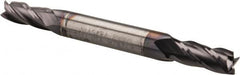 Niagara Cutter - 7/32", 1/2" LOC, 1/4" Shank Diam, 2-1/2" OAL, 4 Flute, Solid Carbide Square End Mill - Double End, TiAlN Finish, Spiral Flute, 30° Helix, Centercutting, Right Hand Cut, Right Hand Flute, Series CSD430 - Benchmark Tooling