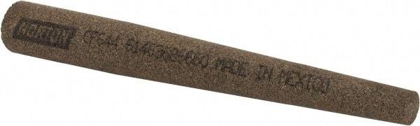 Norton - 4" Long x 1/2" Diam x 1/4" Thick, Aluminum Oxide Sharpening Stone - Round Tapered, Coarse Grade - Benchmark Tooling