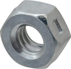 Value Collection - 1/4-20 UNC Grade 2 Two Way Lock Nut with Distorted Thread - 7/16" Width Across Flats, 7/32" High, Zinc-Plated Finish - Benchmark Tooling