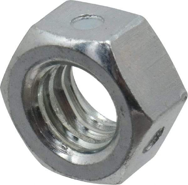 Value Collection - 5/16-18 UNC Grade 2 Two Way Lock Nut with Distorted Thread - 1/2" Width Across Flats, 17/64" High, Zinc-Plated Finish - Benchmark Tooling