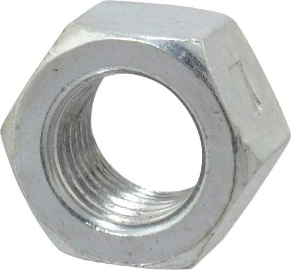 Value Collection - 3/8-24 UNF Grade 2 Two Way Lock Nut with Distorted Thread - 9/16" Width Across Flats, 21/64" High, Zinc-Plated Finish - Benchmark Tooling