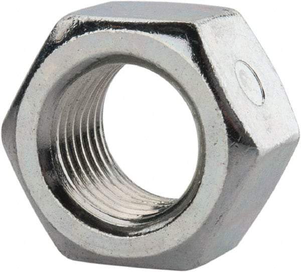 Value Collection - 1/2-20 UNF Grade 2 Two Way Lock Nut with Distorted Thread - 3/4" Width Across Flats, 7/16" High, Zinc-Plated Finish - Benchmark Tooling