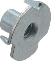 Value Collection - #8-32 Zinc-Plated Steel Standard Tee Nut - 1/4" Barrel Length, 5/8" Flange Diam, 3 Prongs - Benchmark Tooling