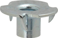 Value Collection - 5/16-18 Zinc-Plated Steel Standard Tee Nut - 3/8" Barrel Length, 7/8" Flange Diam, 3 Prongs - Benchmark Tooling