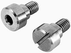 Made in USA - 3/16" Shoulder Diam x 1-1/4" Shoulder Length, #8-32 UNC, Hex Socket Precision Shoulder Screw - 416 Stainless Steel, Uncoated, 5/32" Head Height x 5/16" Head Diam - Benchmark Tooling