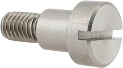 Made in USA - 1/2" Shoulder Diam x 1/2" Shoulder Length, 3/8-16 UNC, Slotted Precision Shoulder Screw - 303, 18-8 Stainless Steel, Uncoated, 5/16" Head Height x 3/4" Head Diam - Benchmark Tooling