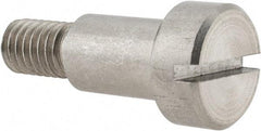 Made in USA - 1/2" Shoulder Diam x 3/4" Shoulder Length, 3/8-16 UNC, Slotted Precision Shoulder Screw - 303, 18-8 Stainless Steel, Uncoated, 5/16" Head Height x 3/4" Head Diam - Benchmark Tooling